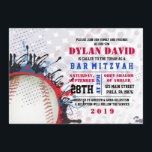 BASEBALL Splatter Bar Bat Mitzvah Uitnodiging<br><div class="desc">Welkom! Al mijn design zijn 1-VAN-A-SOORT originele stukken die je hier alleen kunt vinden! E-mail me verzoeken in Marlalove@hotmail.com</div>