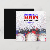 BASEBALL SPLATTER Bar Mitzvah BEWAART DE DATUMkaar (Voorkant / Achterkant)