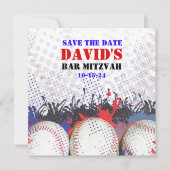 BASEBALL SPLATTER Bar Mitzvah BEWAART DE DATUMkaar (Voorkant)