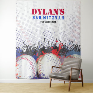 BASEBALL Splatter Bar Mitzvah Foto op achtergrond Wandkleed