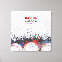 BASEBALL SPLATTER Bar Mitzvah Sign-In Memory Board
