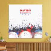 BASEBALL SPLATTER Bar Mitzvah Sign-In Memory Board Canvas Afdruk (Insitu (Woonkamer))