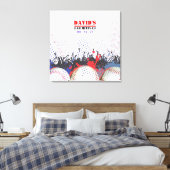 BASEBALL SPLATTER Bar Mitzvah Sign-In Memory Board Canvas Afdruk (Insitu (Slaapkamer))