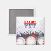 BASEBALL SPLATTER Bar Mitzvah sparen de Magnet van (Voorkant / Achterkant)