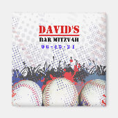 BASEBALL SPLATTER Bar Mitzvah sparen de Magnet van (Voorkant)