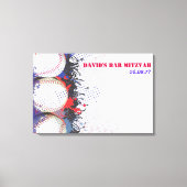 BASEBALL Splatter Sign-In Memory Board Canvas Afdruk (Voorkant)