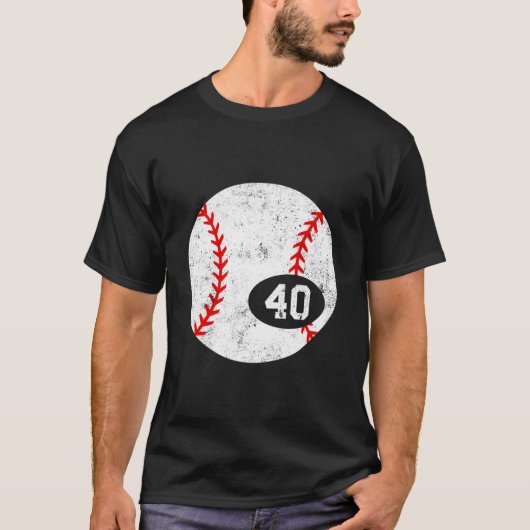 Baseball Sport 40 Jersey Number Distressed T-shirt (Voorkant)
