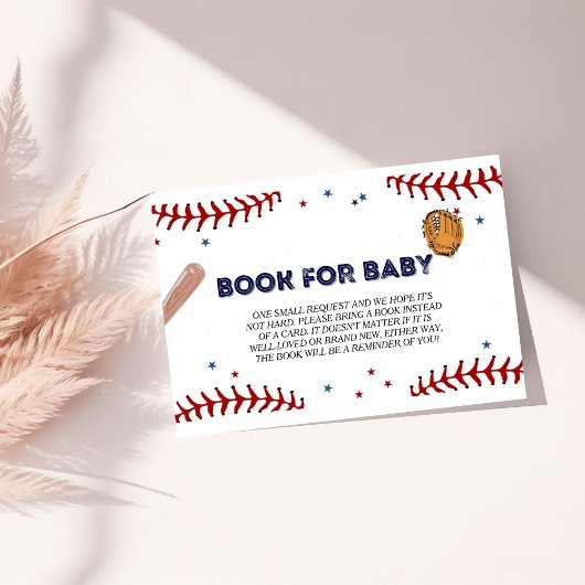 Baseball Sport Baby shower Boek Aanvraag Informatiekaartje
