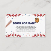 Baseball Sport Baby shower Boek Aanvraag Informatiekaartje (Voorkant)