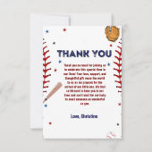 Baseball Sport Baby shower party Bedankkaart (Voorkant)