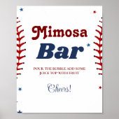 Baseball Sport Bachelorette Mimosa Bar Sign Poster (Voorkant)