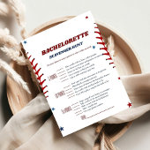 Baseball Sport bachelorette Scavenger spel Kaart