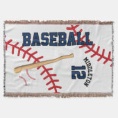 Baseball Sport Ball Design - Blauw Deken (Voorkant)