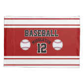 Baseball Sport Ball Design - Dark Red - Editable Kussensloop (Achterkant)