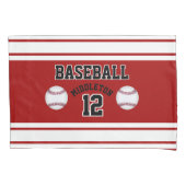 Baseball Sport Ball Design - Dark Red - Editable Kussensloop (Voorkant)