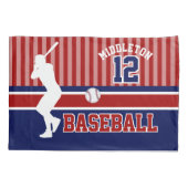 Baseball Sport Ball Design - Donkerrood en blauw Kussensloop (Achterkant)