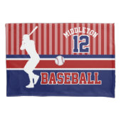 Baseball Sport Ball Design - Donkerrood en blauw Kussensloop (Voorkant)