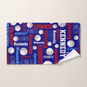 Baseball sport blauwe rode witte achternaam bad handdoek (Handdoek)