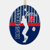 Baseball ⚾ Sport - Dark Blue - Batter Keramisch Ornament (Rechts)