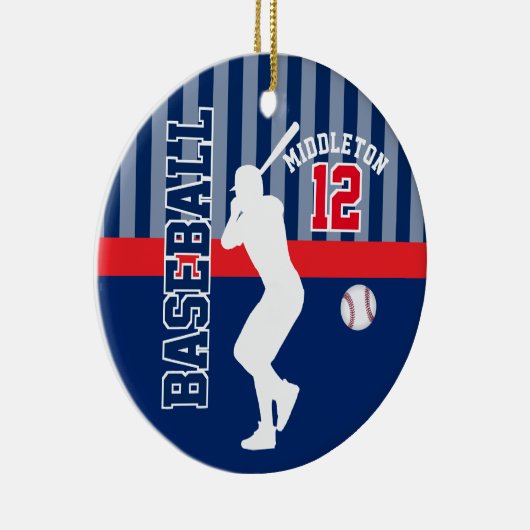 Baseball ⚾ Sport - Dark Blue - Batter Keramisch Ornament (Rechts)