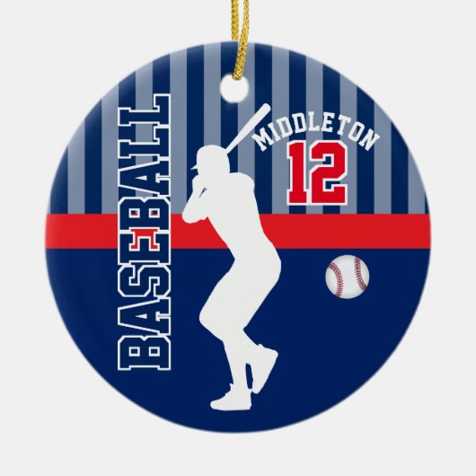 Baseball ⚾ Sport - Dark Blue - Batter Keramisch Ornament (Voorkant)