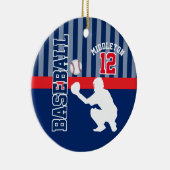 Baseball ⚾ Sport - Dark Blue - Catcher Keramisch Ornament (Rechts)