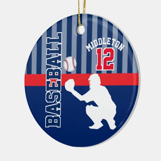 Baseball ⚾ Sport - Dark Blue - Catcher Keramisch Ornament (Links)