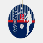 Baseball ⚾ Sport - Dark Blue - Pitcher Keramisch Ornament (Rechts)