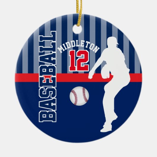 Baseball ⚾ Sport - Dark Blue - Pitcher Keramisch Ornament (Voorkant)