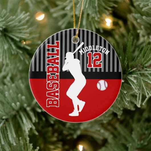 Baseball ⚾ Sport - Dark Red Keramisch Ornament (Boom)