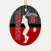 Baseball ⚾ Sport - Dark Red Keramisch Ornament (Rechts)