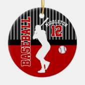 Baseball ⚾ Sport - Dark Red Keramisch Ornament (Voorkant)