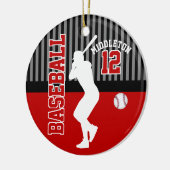 Baseball ⚾ Sport - Dark Red Keramisch Ornament (Links)