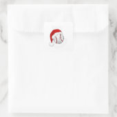 Baseball Sport fans Santa hat Christmas Xmas Vierkante Sticker (Tas)
