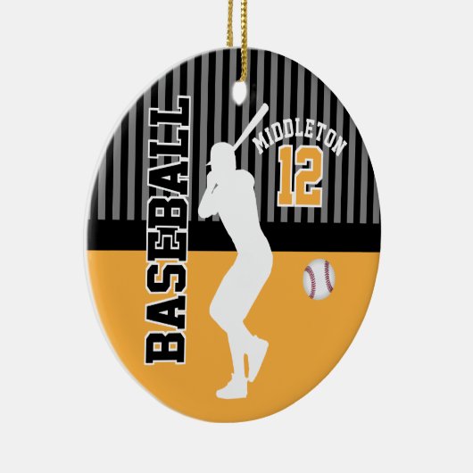 Baseball Sport - Gold Keramisch Ornament (Rechts)