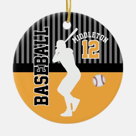 Baseball Sport - Gold Keramisch Ornament (Voorkant)