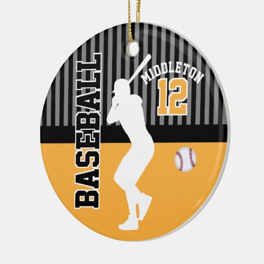 Baseball Sport - Gold Keramisch Ornament (Links)