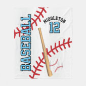 Baseball ⚾ Sport in Baby Blue Fleece Deken (Voorkant)