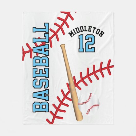 Baseball ⚾ Sport in Baby Blue Fleece Deken (Voorkant)