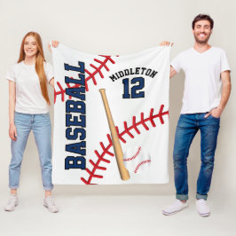 Baseball ⚾ Sport in donkerblauw Fleece Deken