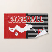 Baseball Sport in rood en zwart Handdoek (Handdoek)