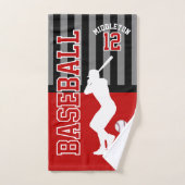 Baseball Sport in rood en zwart Handdoek (Handdoek)