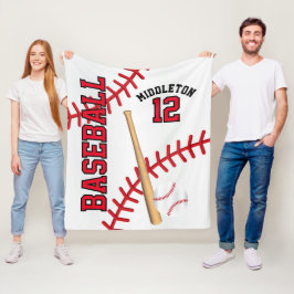 Baseball ⚾ Sport in rood Fleece Deken