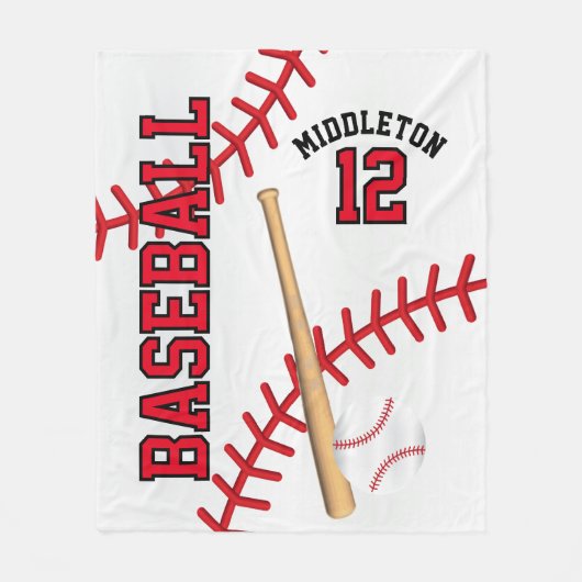 Baseball ⚾ Sport in rood Fleece Deken (Voorkant)