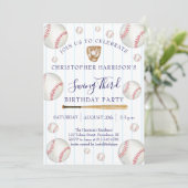Baseball Sport Jongen 3e Verjaardag Kaart (Staand voorkant)