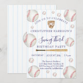 Baseball Sport Jongen 3e Verjaardag Kaart (Voorkant / Achterkant)