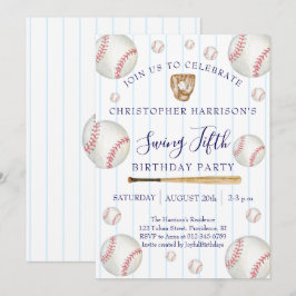 Baseball Sport Jongen 5e Verjaardag Kaart