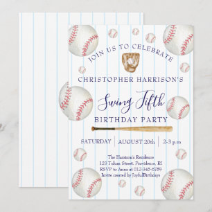 Baseball Sport Jongen 5e Verjaardag Kaart