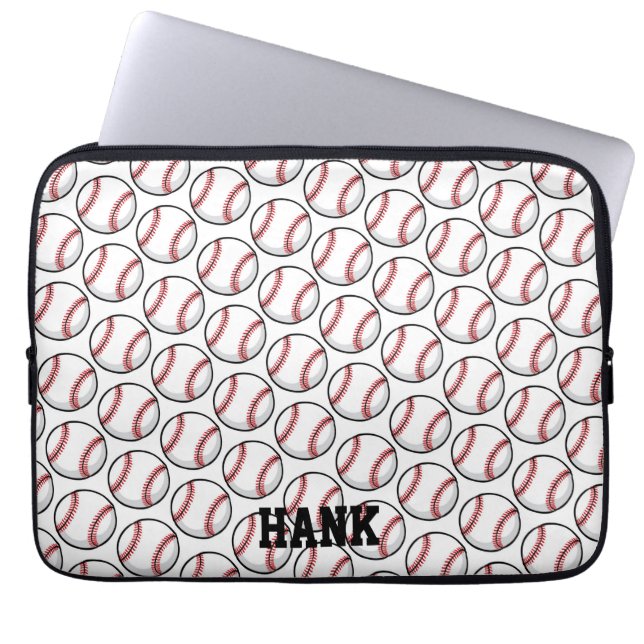 Baseball Sport Kinder NAAM Little League Team Tech Laptop Sleeve (Voorkant)