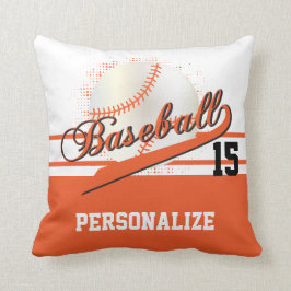 Baseball Sport | Naam en nummer DIY | Sinaasappel Kussen